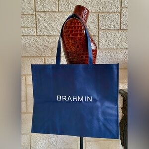 XL 🟦 Brahmin Navy Blue Reusable Shopping Tote Bag